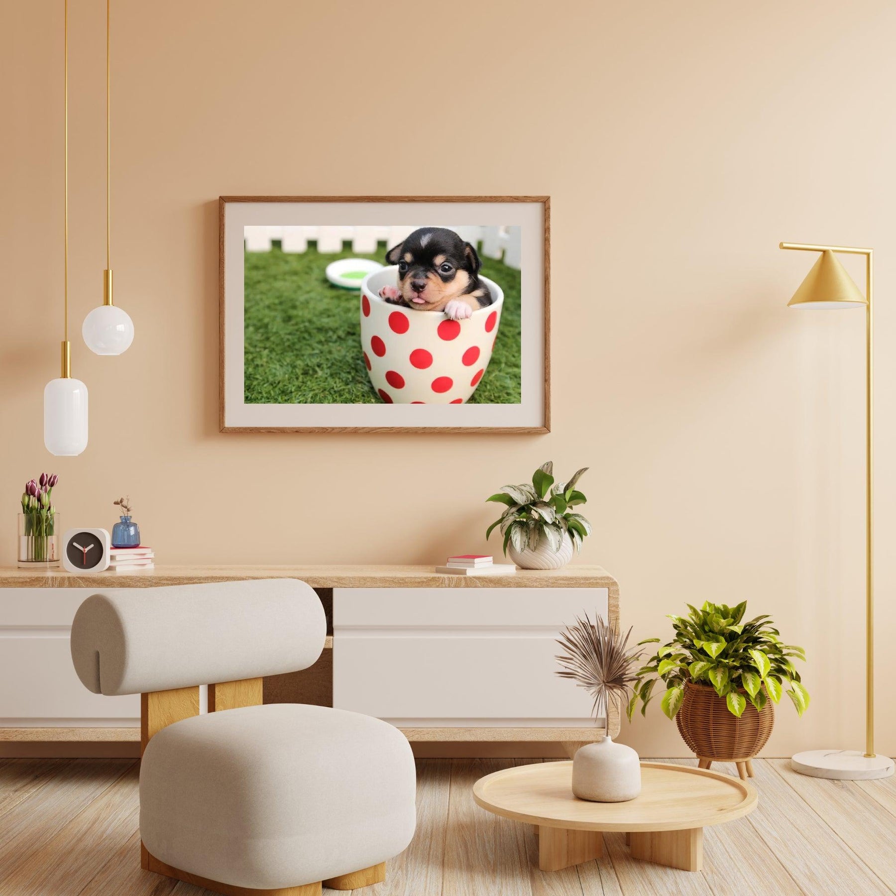 Diamond Painting Welpe in einer Tasse 45x30 cm - SEOS Shop