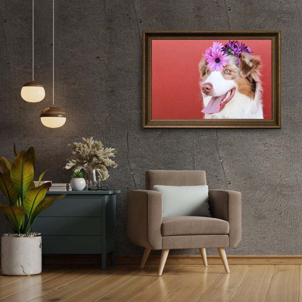Diamond Painting Welpe mit Blume auf dem Kopf - SEOS Shop ®