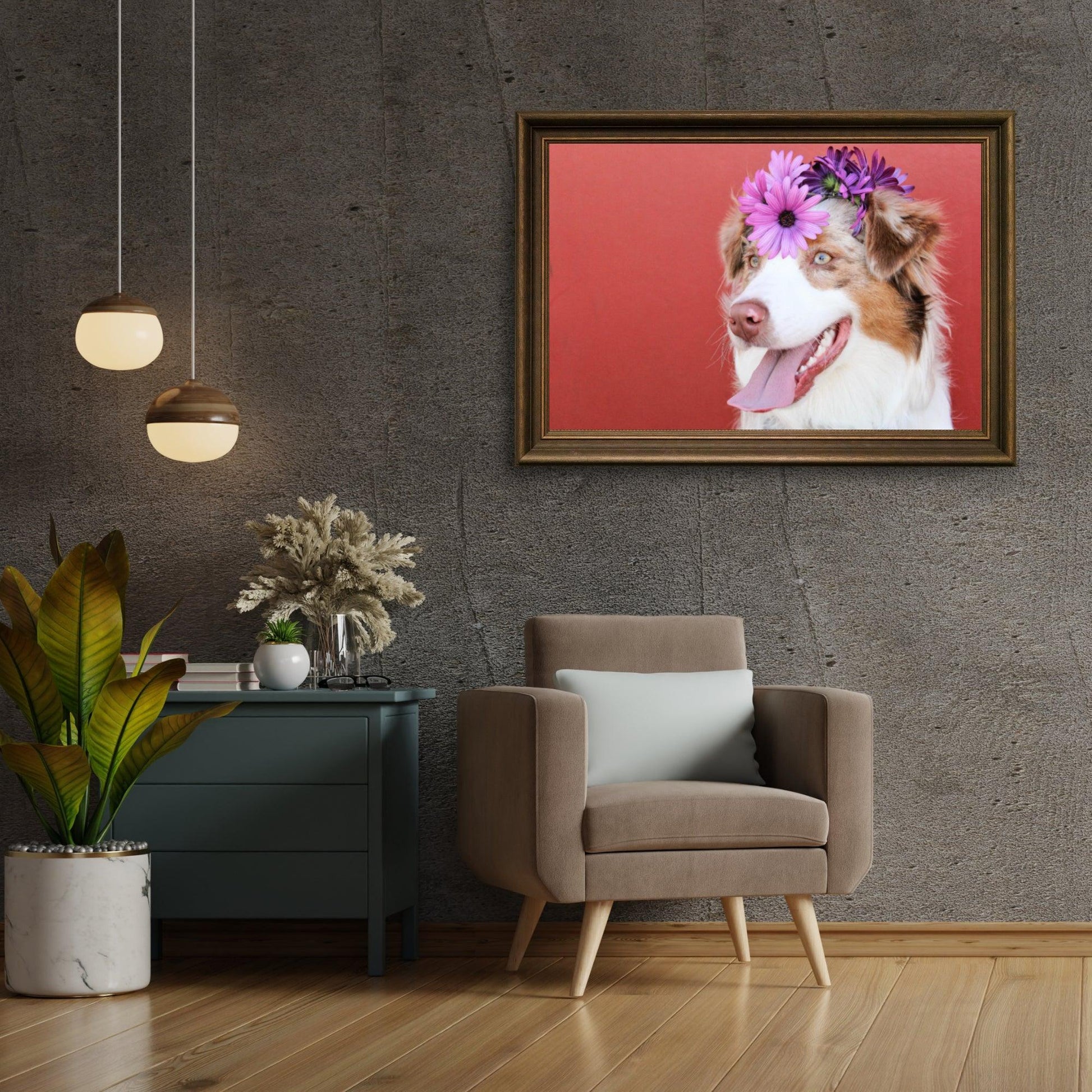 Diamond Painting Welpe mit Blume auf dem Kopf - SEOS Shop ®