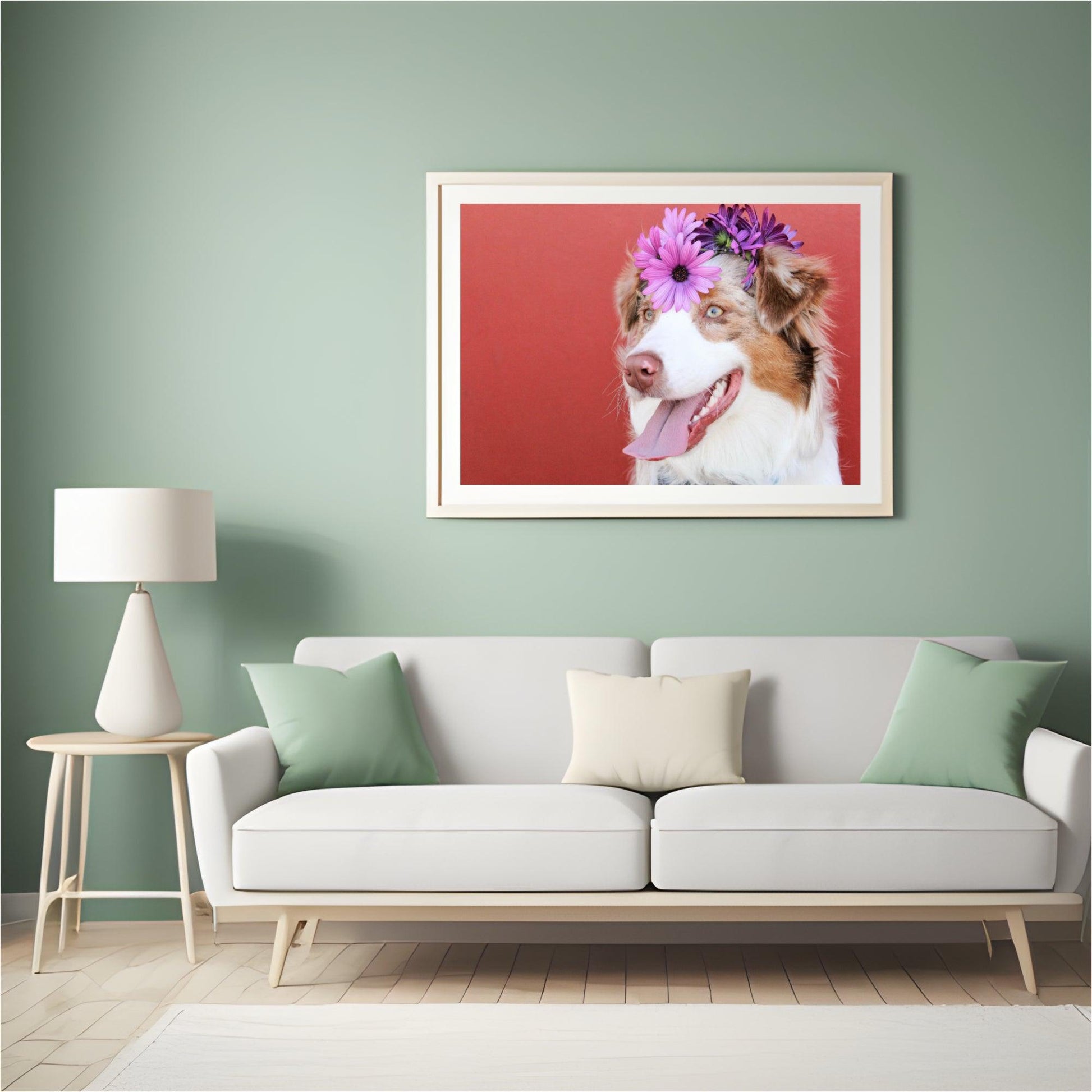 Diamond Painting Welpe mit Blume auf dem Kopf - SEOS Shop ®