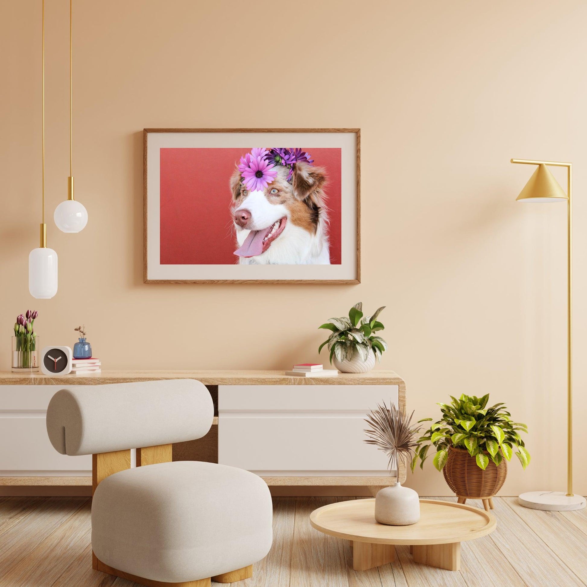 Diamond Painting Welpe mit Blume auf dem Kopf - SEOS Shop ®
