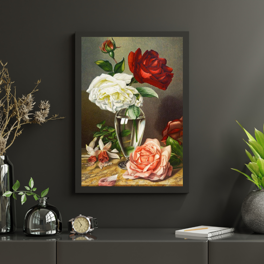 Diamantmalerei Rosen in einer Glasvase - SEOS Shop ®