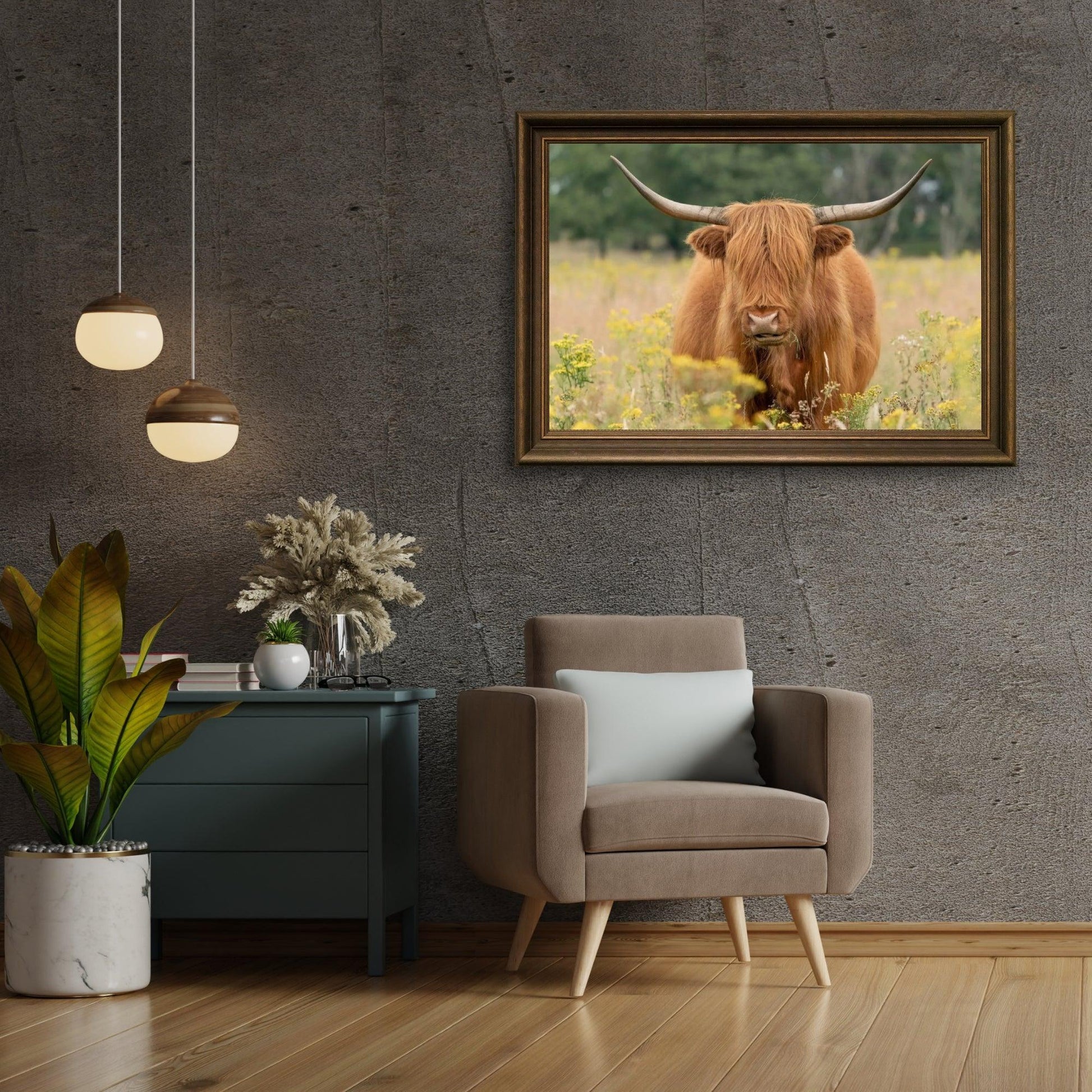 Diamond Painting Scottish Highlander - Wunderschöner Scottish Highlander grast auf der Weide - SEOS Shop ®