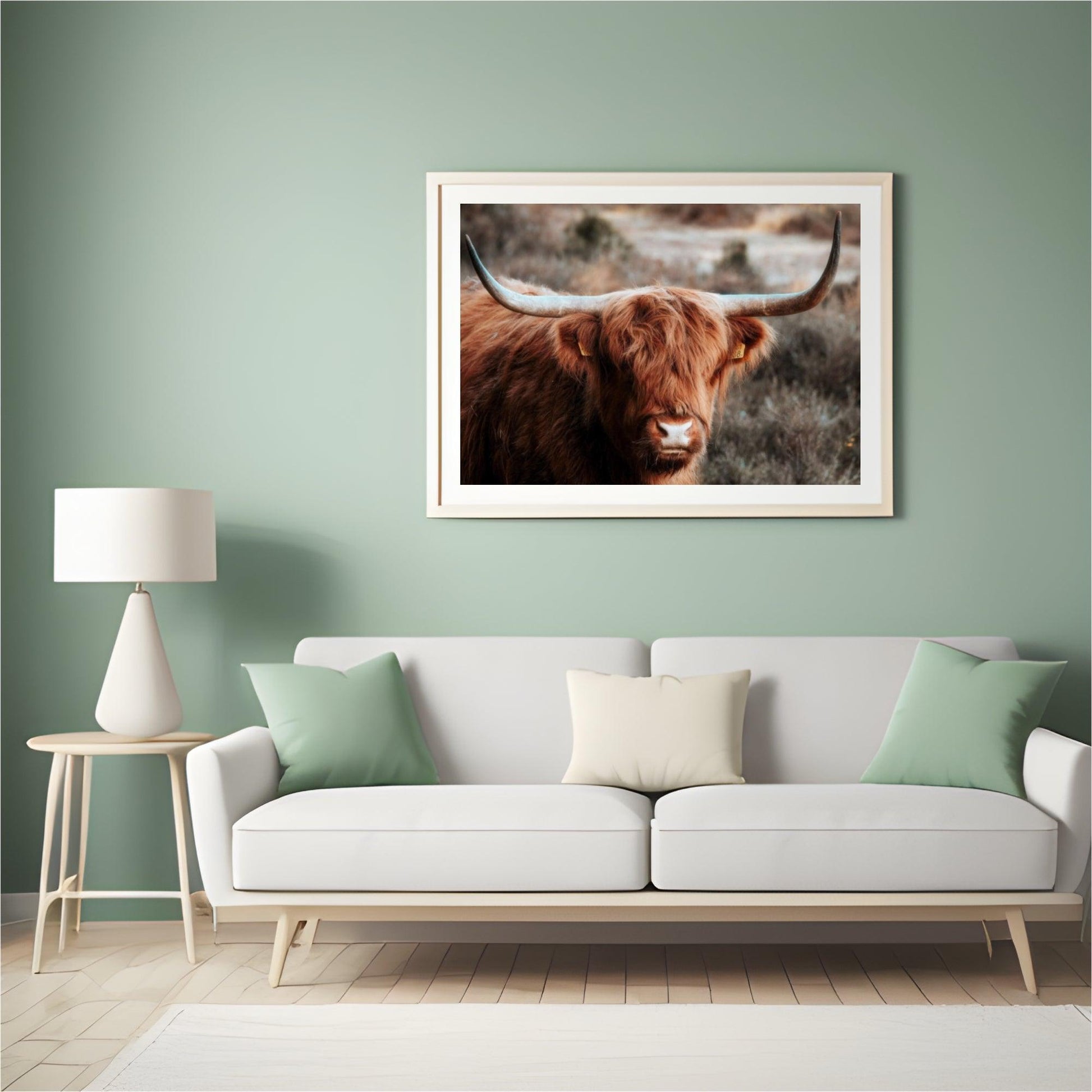 Diamond Painting Scottish Highlander - Neugieriger Scottish Highlander in den Bergen - SEOS Shop ®