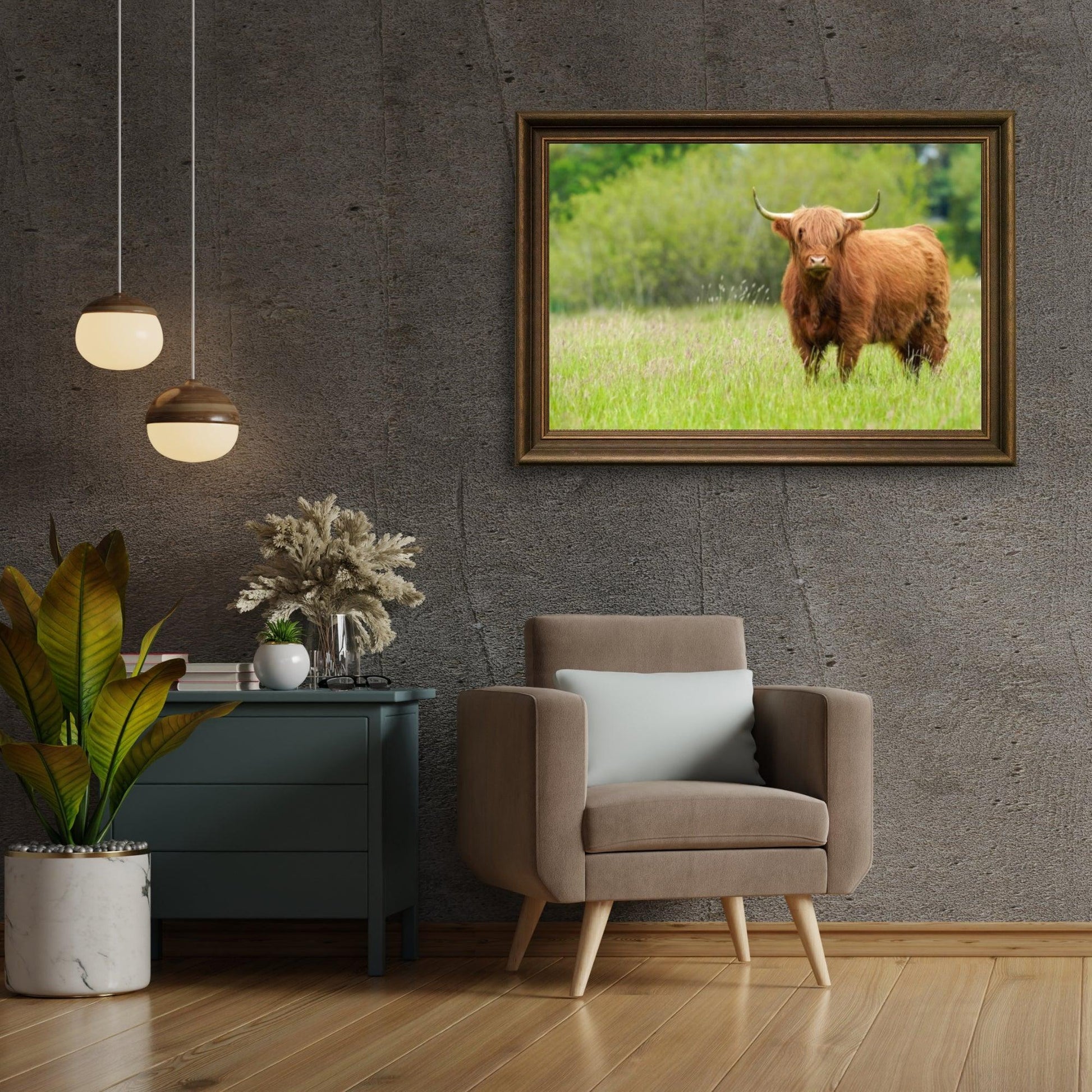 Diamond Painting Scottish Highlander - Niedlicher Scottish Highlander an einem sonnigen Tag - SEOS Shop ®