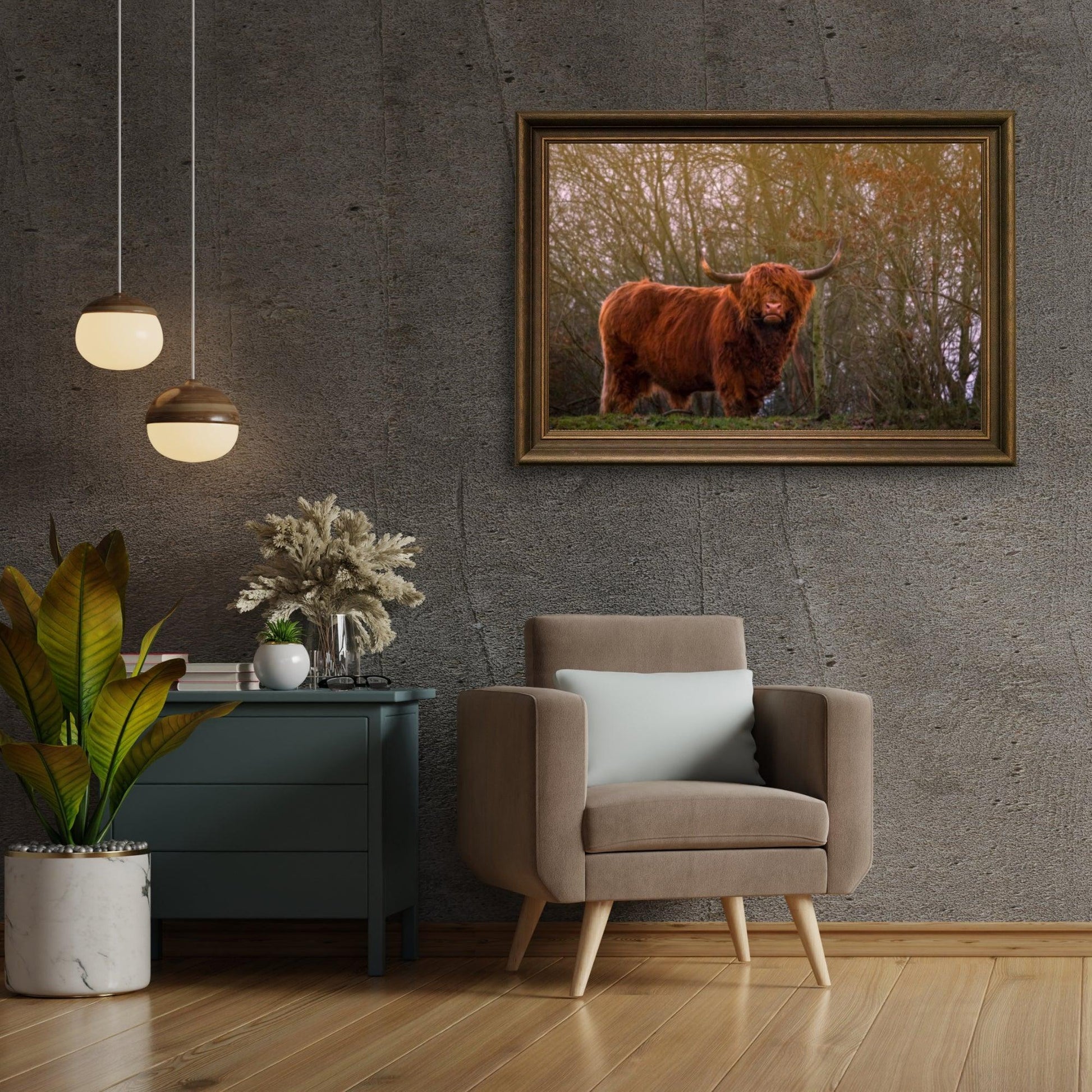 Diamond Painting Scottish Highlander - Scottish Highlander in der Abendsonne - SEOS Shop ®