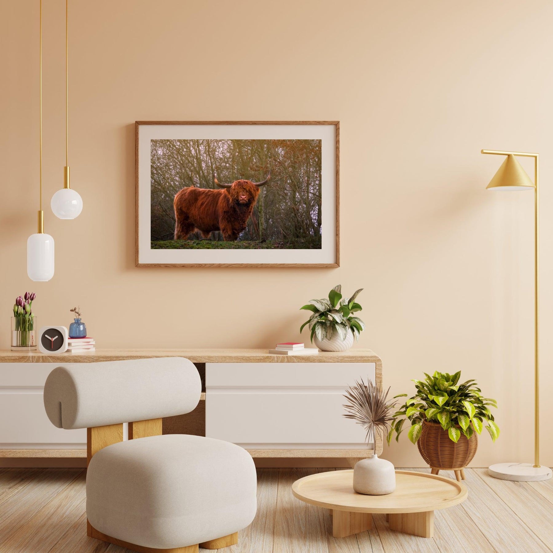 Diamond Painting Scottish Highlander - Scottish Highlander in der Abendsonne - SEOS Shop ®