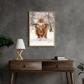 Diamond Painting Scottish Highlander - Scottish Highlander in einer natürlichen Winterlandschaft - SEOS Shop ®