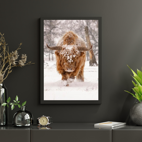 Diamond Painting Scottish Highlander - Scottish Highlander in einer natürlichen Winterlandschaft - SEOS Shop ®