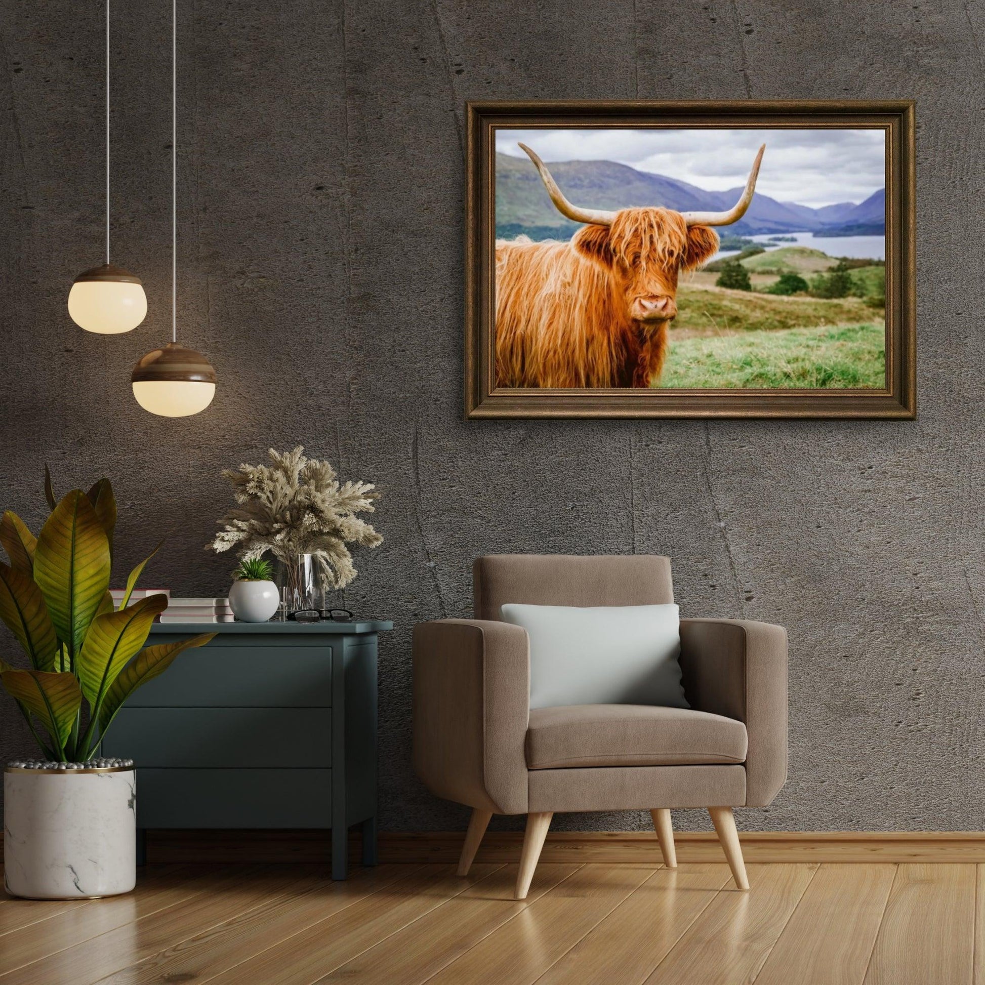 Diamond Painting Scottish Highlander - Schottischer Hochländer in einer wunderschönen Landschaft - SEOS Shop ®