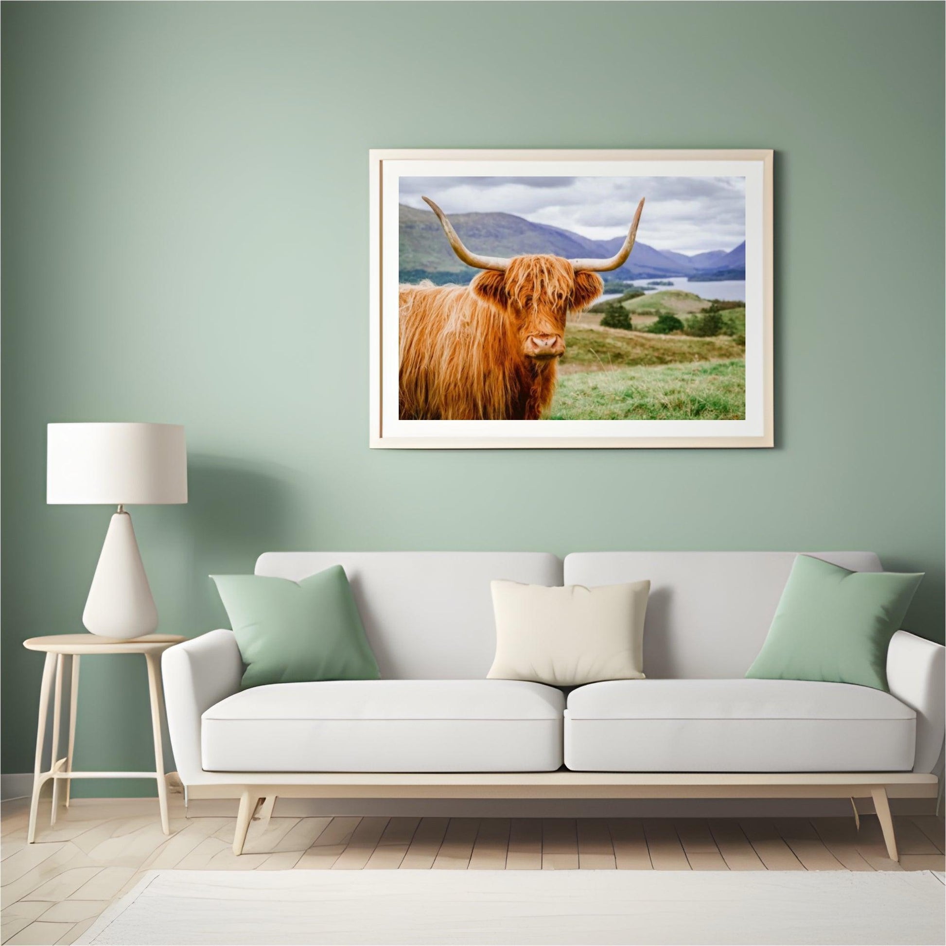 Diamond Painting Scottish Highlander - Schottischer Hochländer in einer wunderschönen Landschaft - SEOS Shop ®