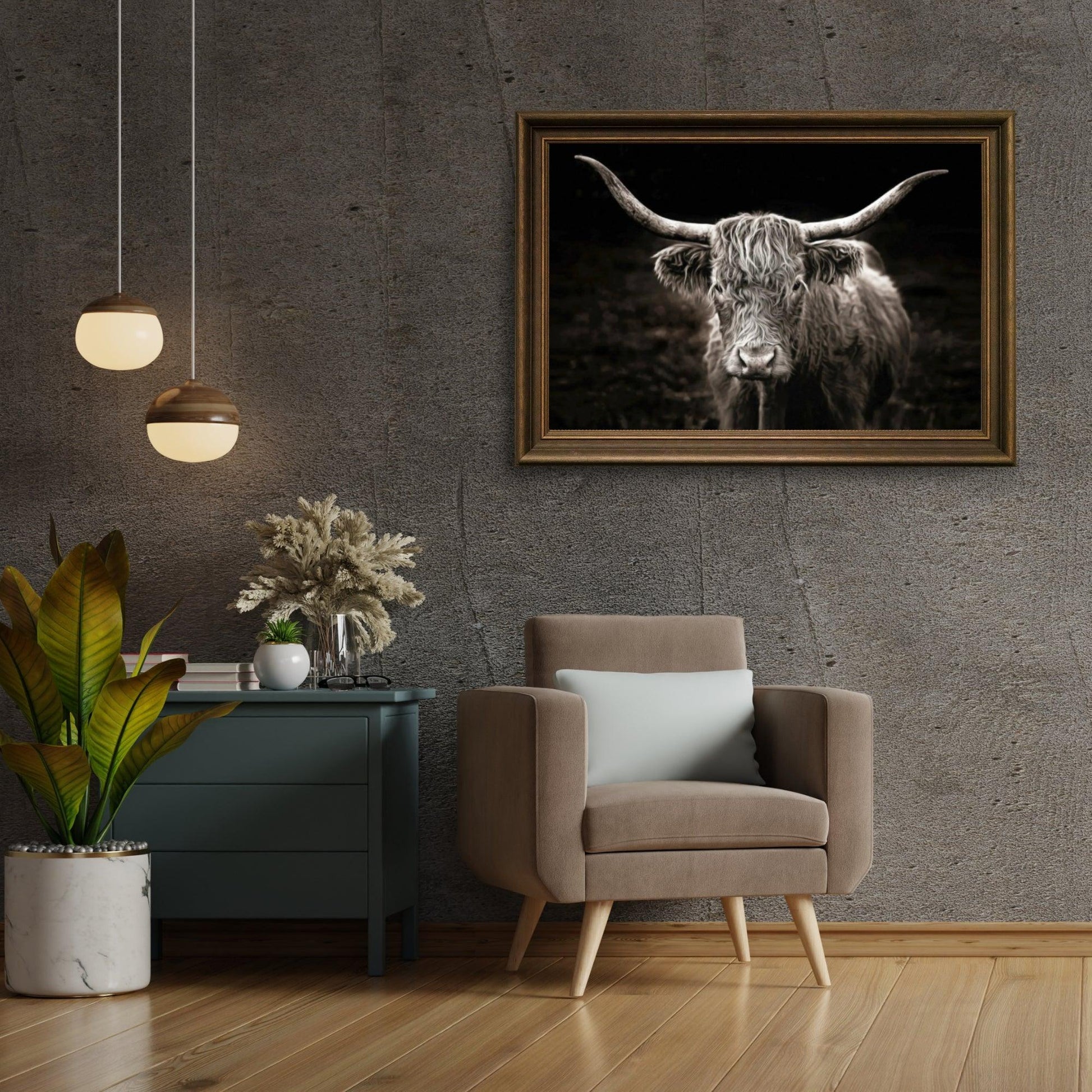 Diamond Painting Scottish Highlander - Scottish Highlander im Vintage-Stil - SEOS Shop ®