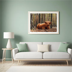 Diamond Painting Scottish Highlander - Scottish Highlander liegt im Wald - SEOS Shop ®