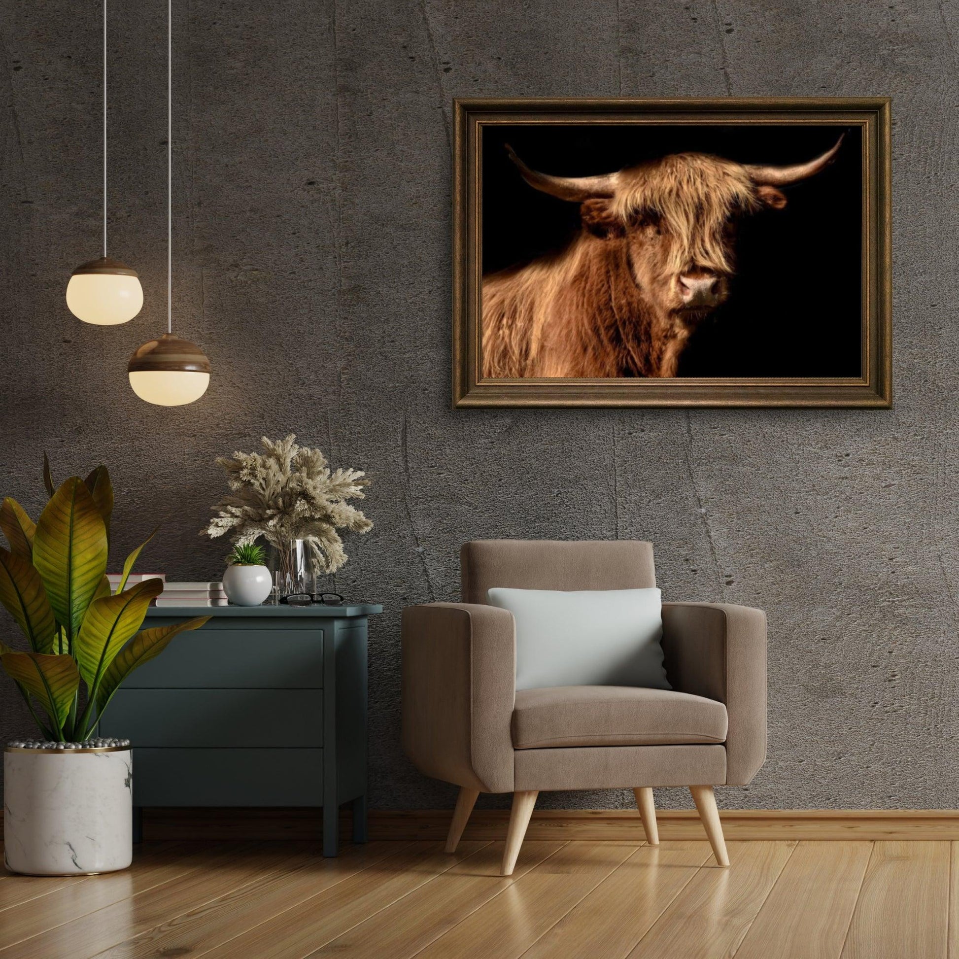 Diamond Painting Scottish Highlander - Scottish Highlander wird im Bild auch Highland Cow genannt - SEOS Shop ®