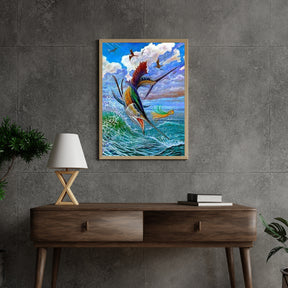 Diamond Painting Springender Segelfisch und Fliegende Fische - SEOS Shop ®