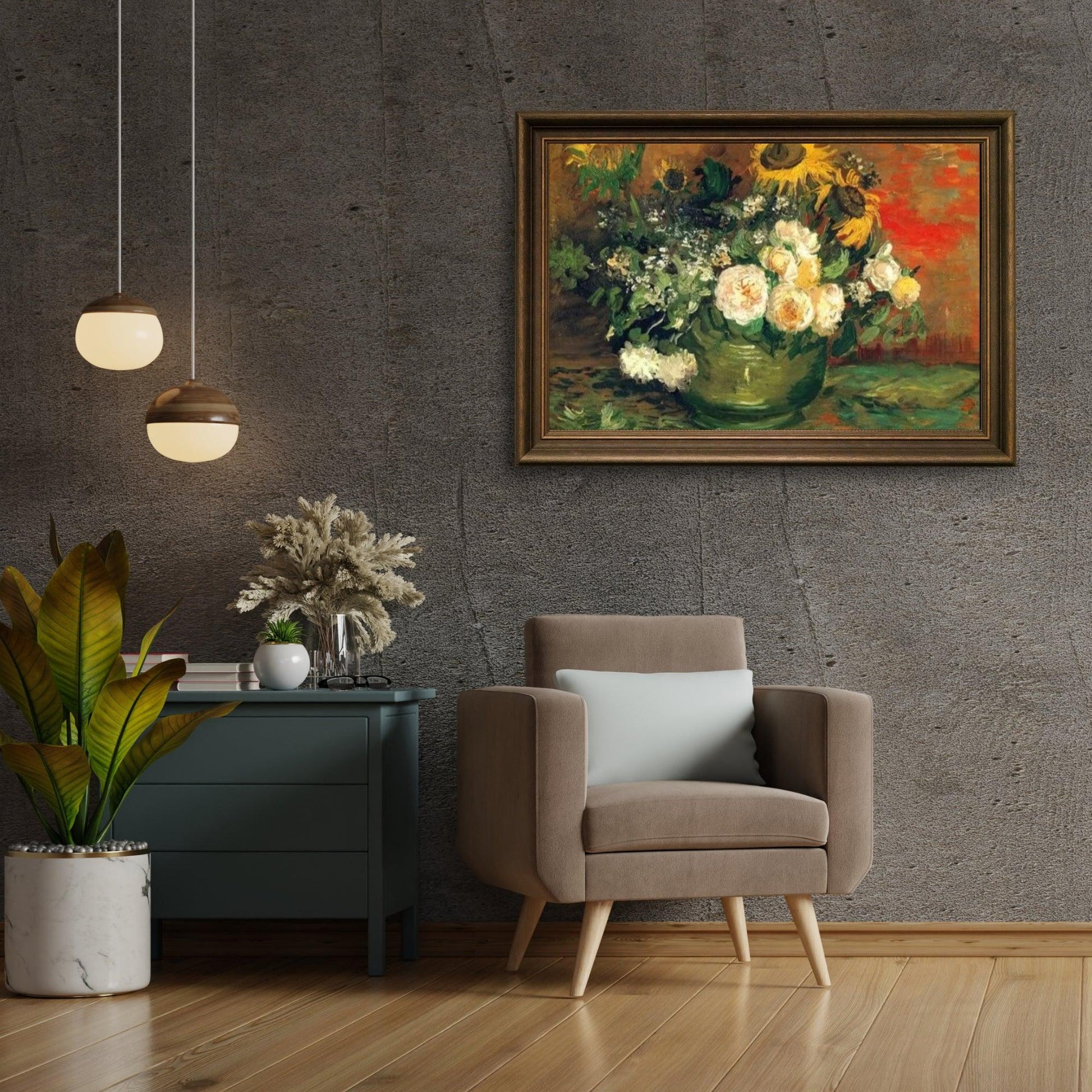 Diamond Painting Stillleben mit Rosen und Sonnenblumen - SEOS Shop ®