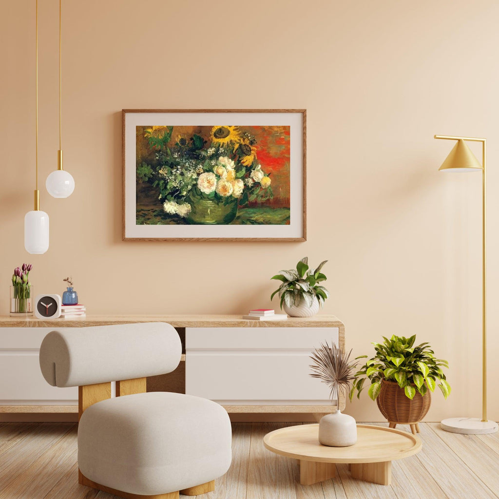 Diamond Painting Stillleben mit Rosen und Sonnenblumen - SEOS Shop ®
