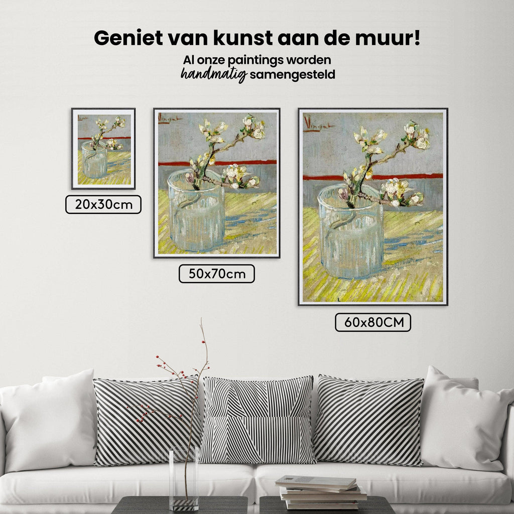 Diamond Painting Zweig einer blühenden Mandelblüte im Glas - SEOS Shop ®