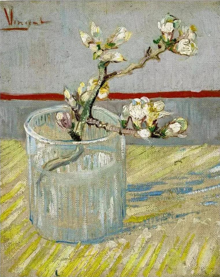 Diamond Painting Zweig einer blühenden Mandelblüte im Glas - SEOS Shop ®