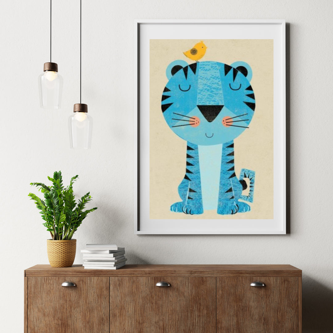 Diamantmalerei Tiger mit Vogel auf dem Kopf - SEOS Shop ®