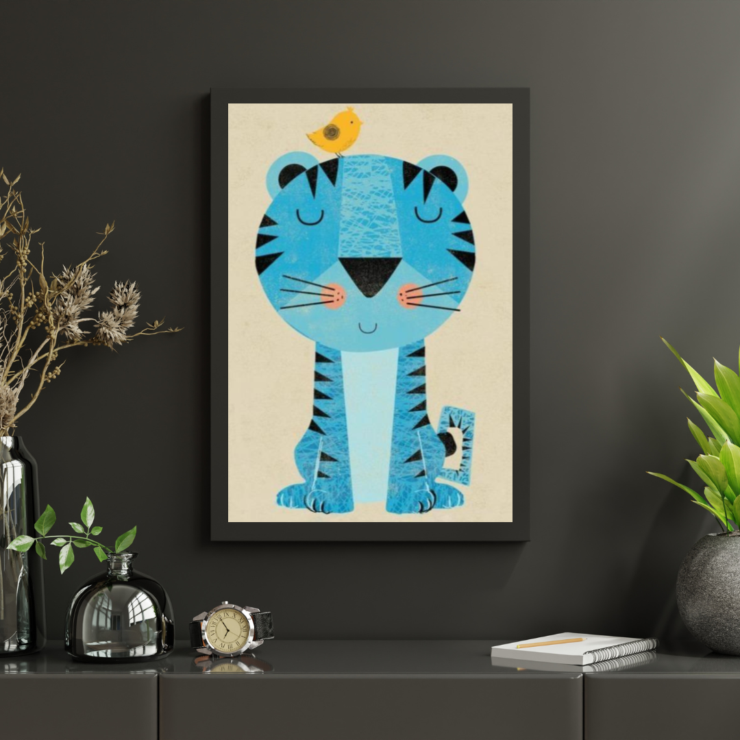 Diamantmalerei Tiger mit Vogel auf dem Kopf - SEOS Shop ®