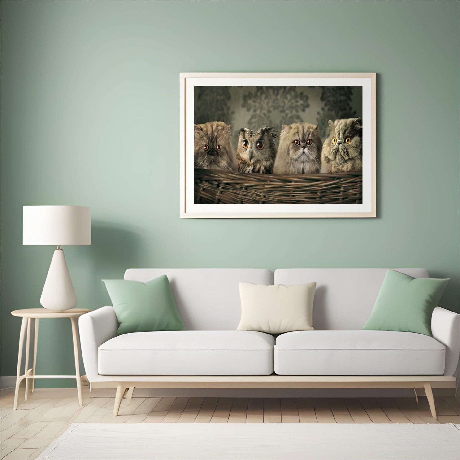 Diamond Painting Eule und Katzen im Korb - SEOS Shop ®