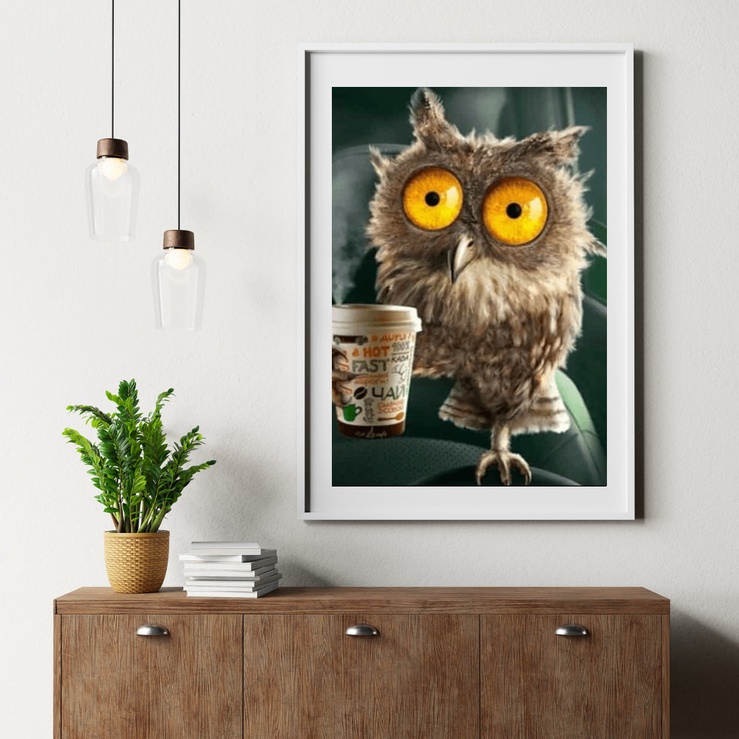 Diamond Painting Eule mit Kaffeeglas - SEOS Shop ®