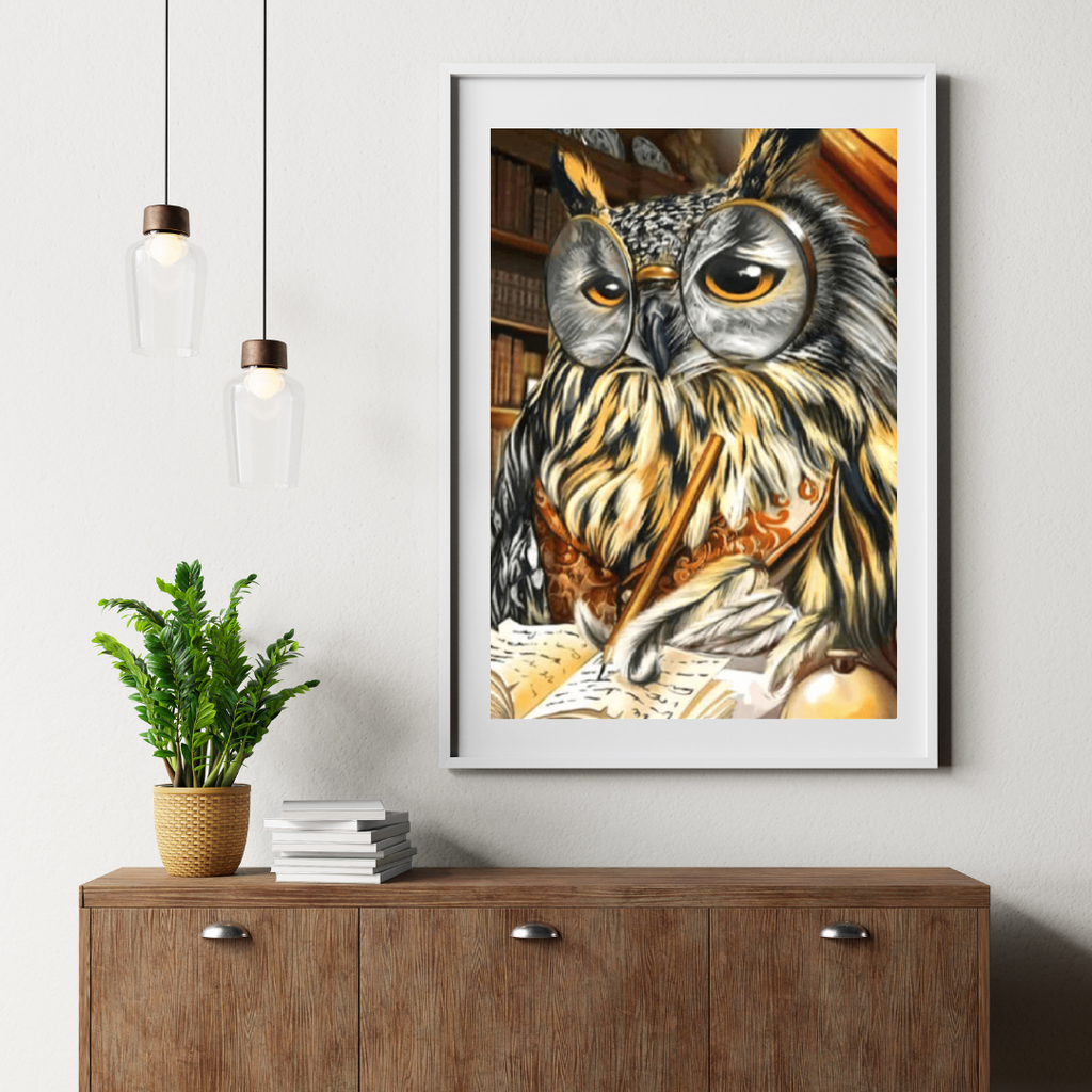 Diamond Painting Eule schreibt auf Papier - SEOS Shop ®