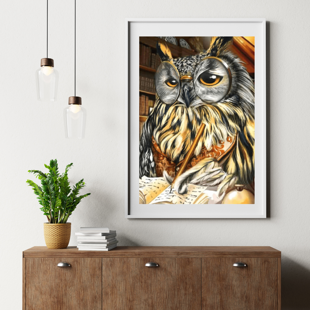 Diamond Painting Eule schreibt auf Papier - SEOS Shop ®