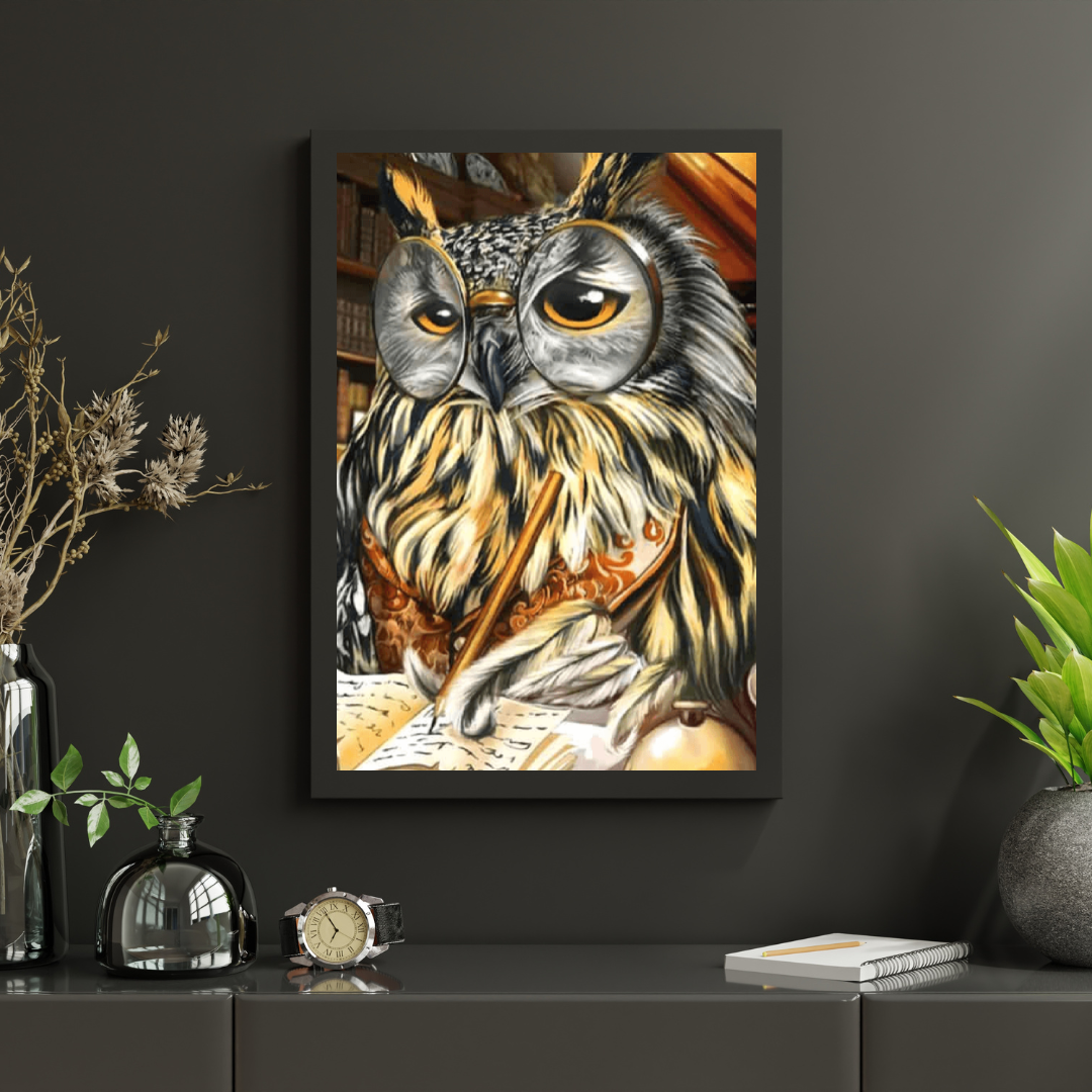 Diamond Painting Eule schreibt auf Papier - SEOS Shop ®