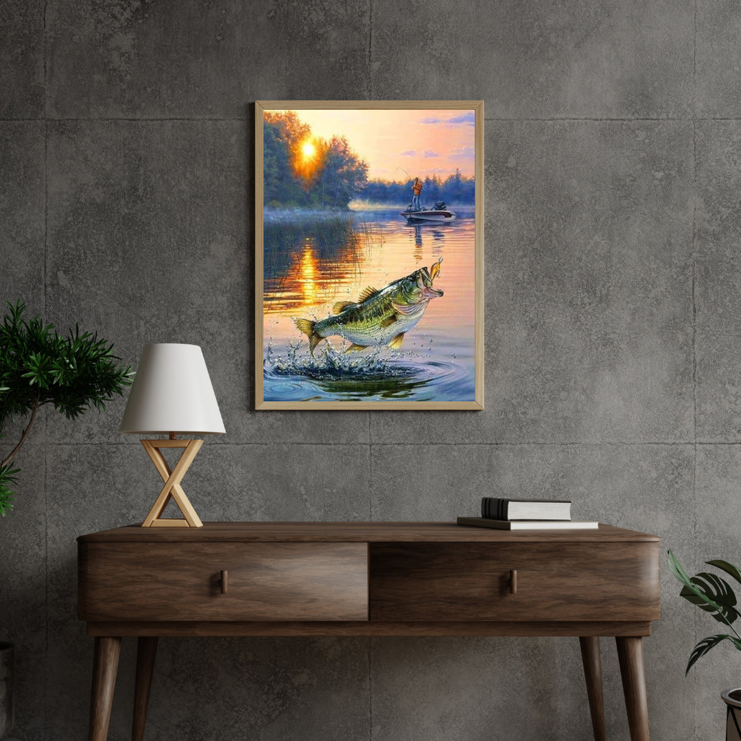 Diamantmalerei „Fische fangen auf einem Boot“ - SEOS Shop ®