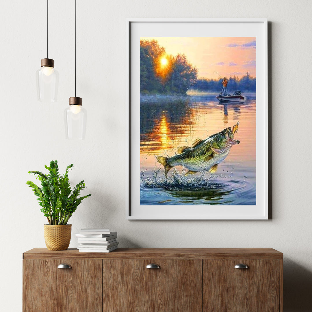 Diamantmalerei „Fische fangen auf einem Boot“ - SEOS Shop ®