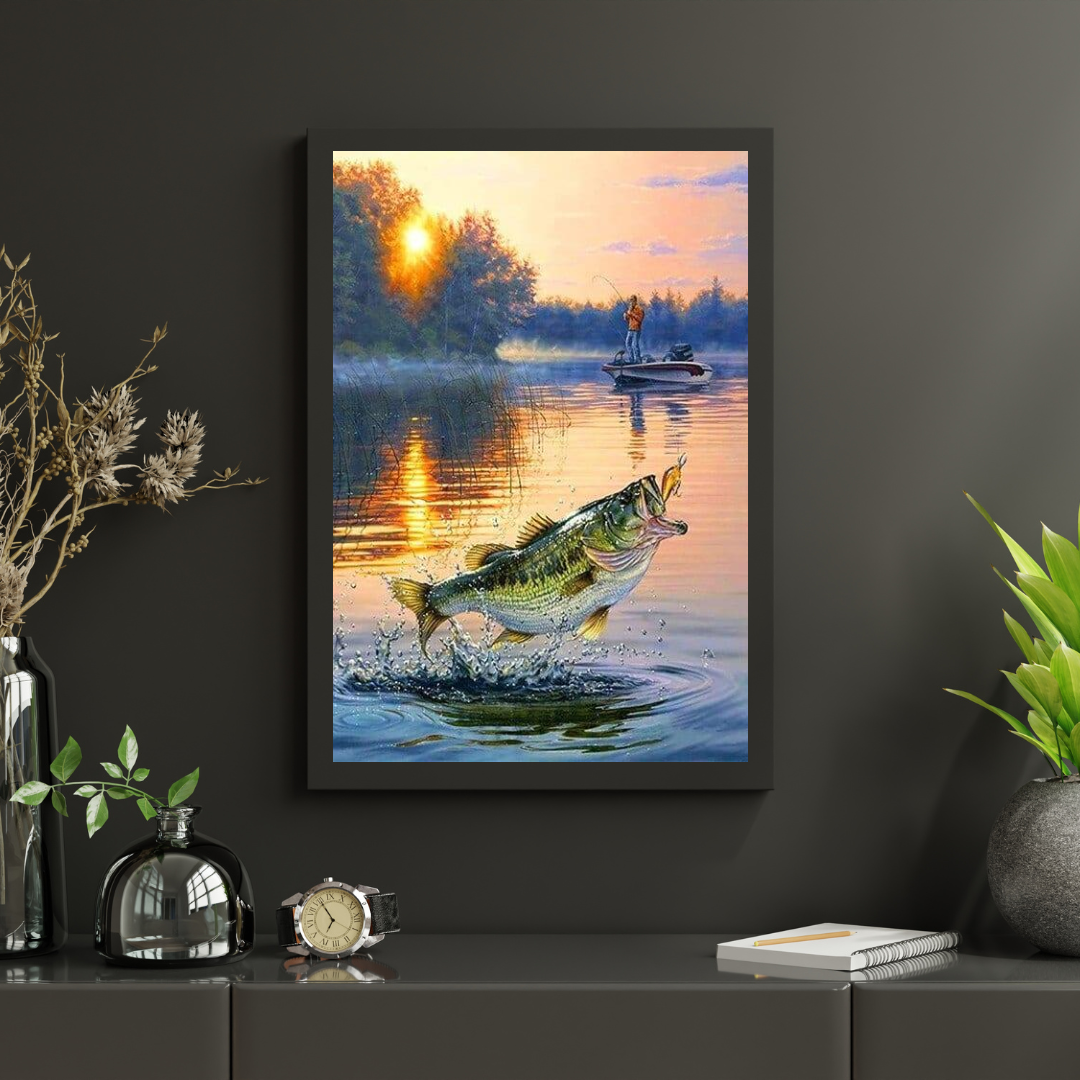 Diamantmalerei „Fische fangen auf einem Boot“ - SEOS Shop ®
