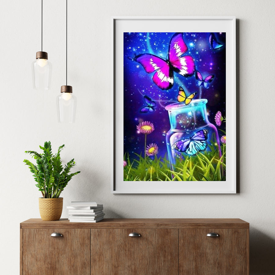 Diamantmalerei Schmetterlinge im Topf - SEOS Shop ®