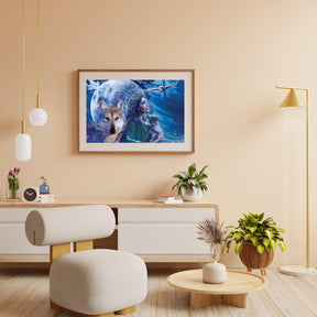 Diamond Painting Frau mit Wolf und Eule - SEOS Shop®