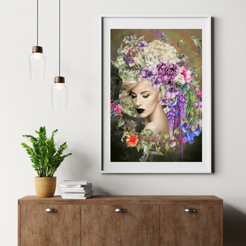 Diamond Painting Frauen mit Blume und Kolibri - SEOS Shop ®