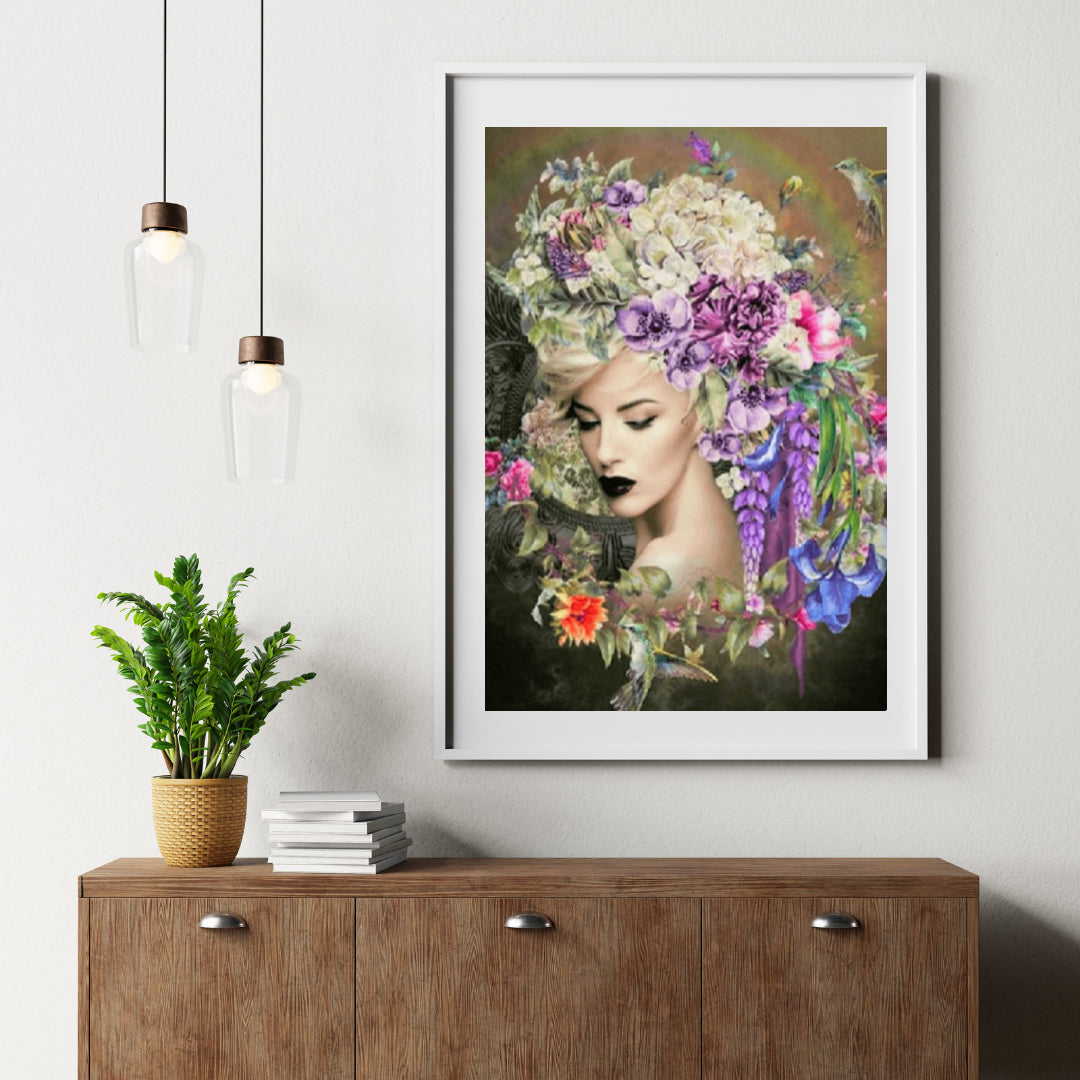 Diamond Painting Frauen mit Blume und Kolibri - SEOS Shop ®
