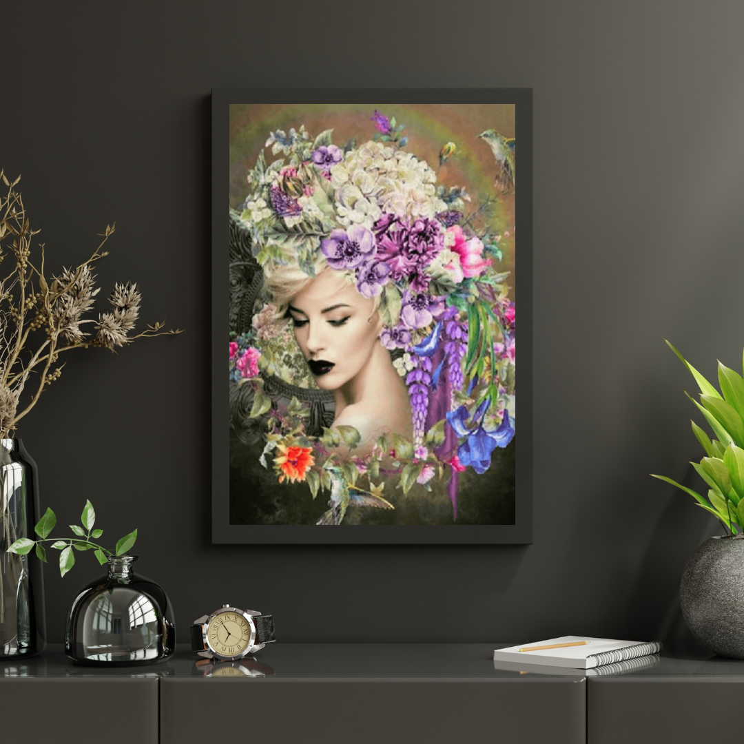 Diamond Painting Frauen mit Blume und Kolibri - SEOS Shop ®