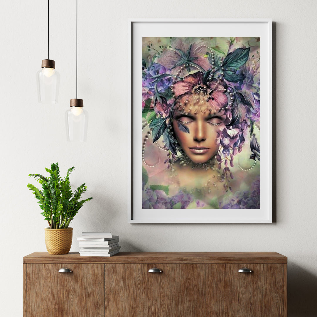 Diamond Painting Frauen mit Blume und Vogel - SEOS Shop ®