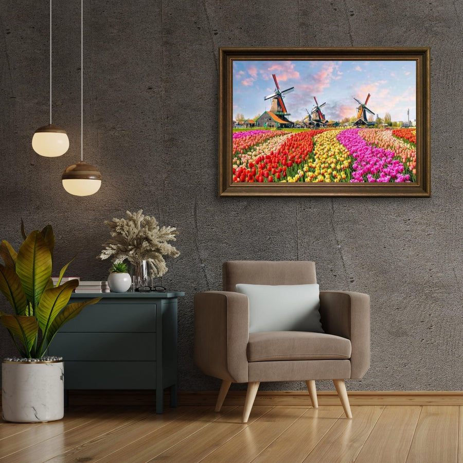 Diamond Painting Windmühlen mit Niederländischen Tulpen - SEOS Shop ®