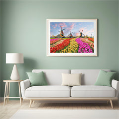 Diamond Painting Windmühlen mit Niederländischen Tulpen - SEOS Shop ®