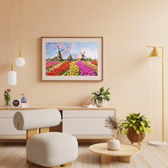 Diamond Painting Windmühlen mit Niederländischen Tulpen - SEOS Shop ®