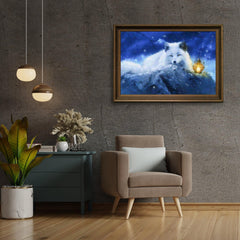 Diamantmalerei Weißer Fuchs mit Lampe – SEOS Shop ®