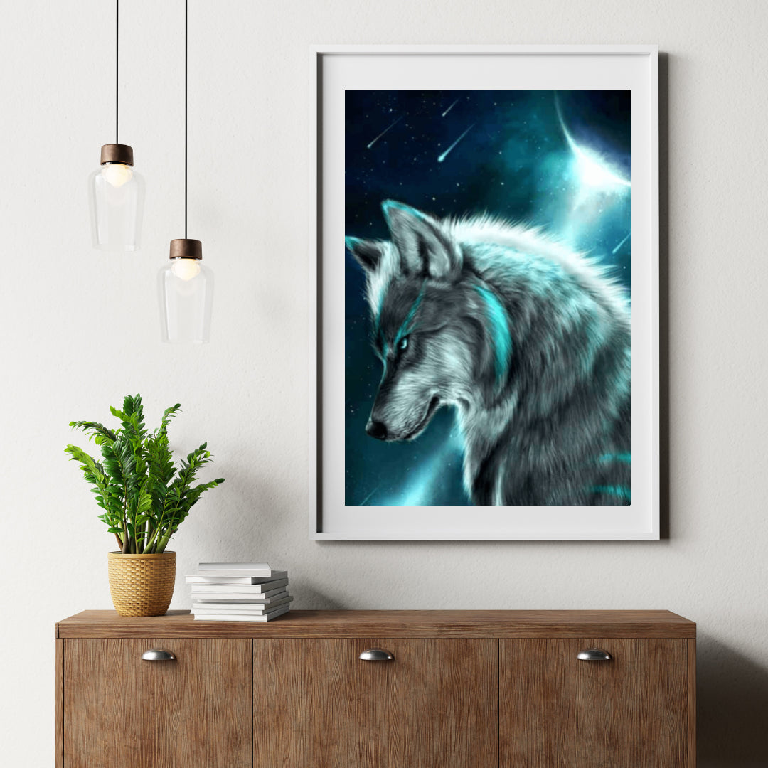 Diamantmalerei Wolf im Mondlicht – SEOS Shop ®