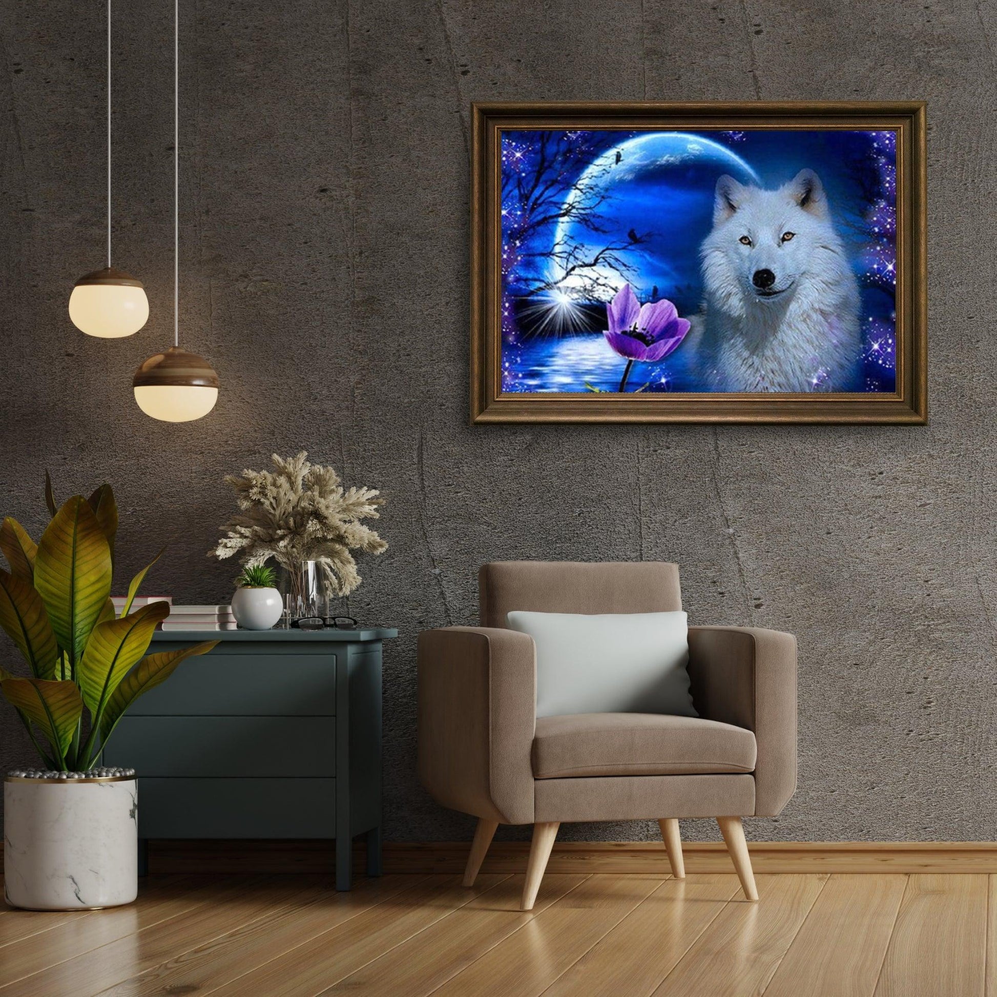 Diamond Painting Wolf mit Rose - SEOS Shop ®