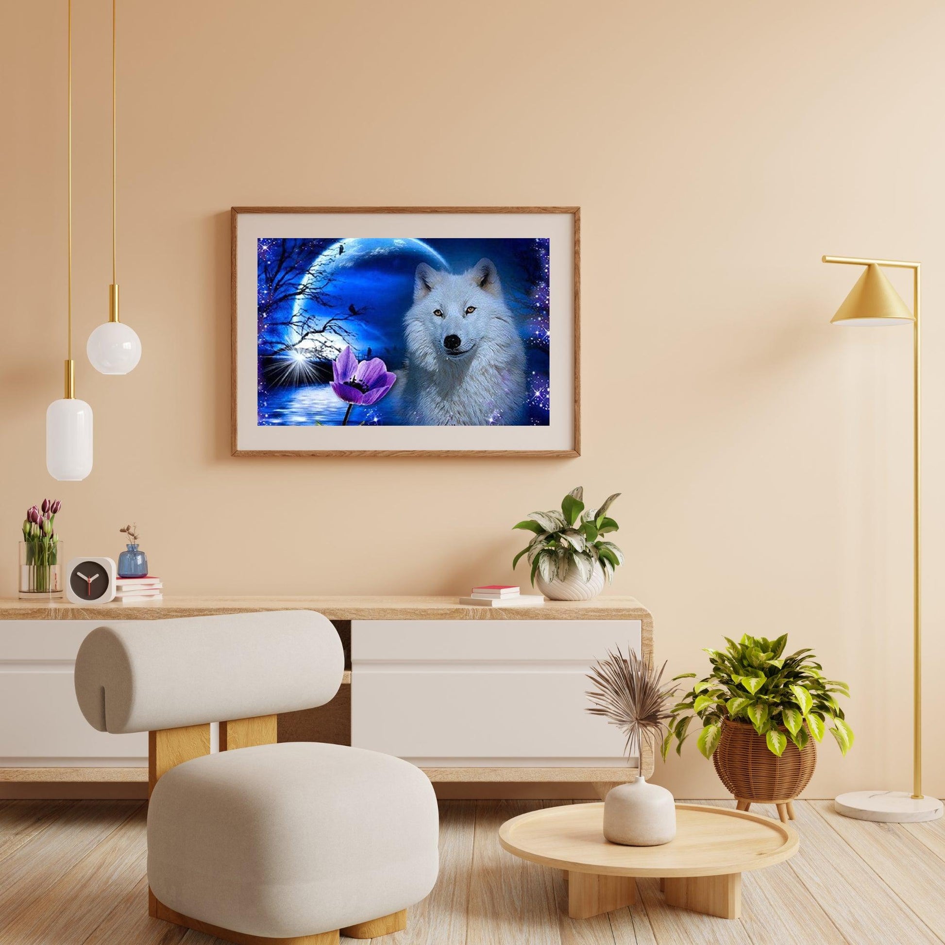 Diamond Painting Wolf mit Rose - SEOS Shop ®