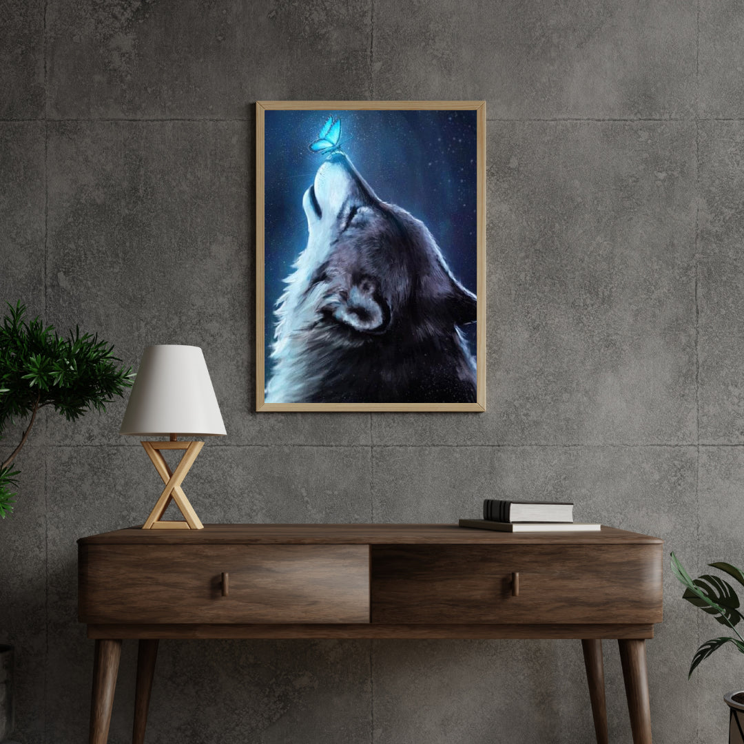 Diamond Painting Wolf mit Schmetterling - SEOS Shop ®