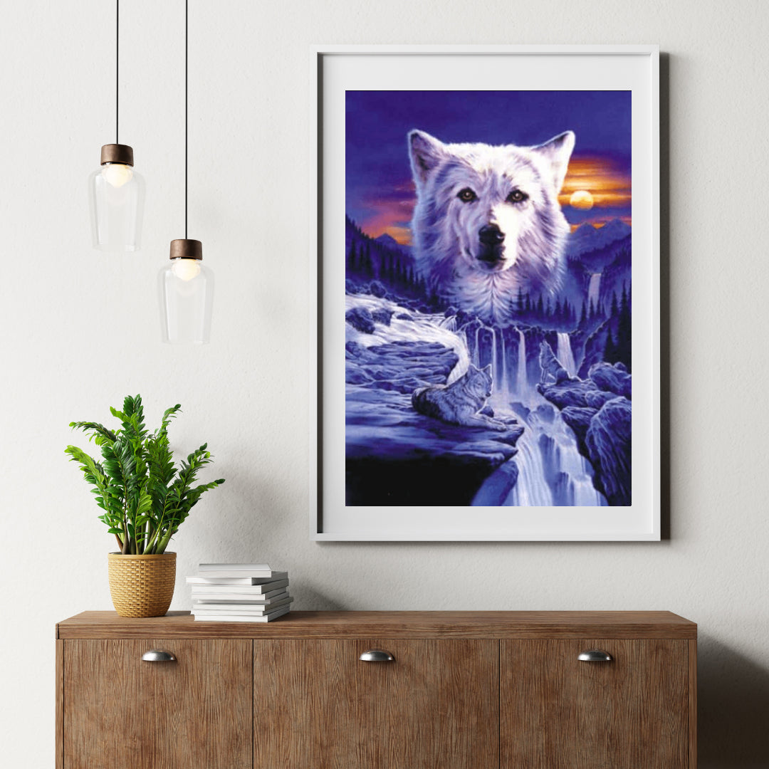 Diamantmalerei Wölfe Wasserfall - SEOS Shop ®