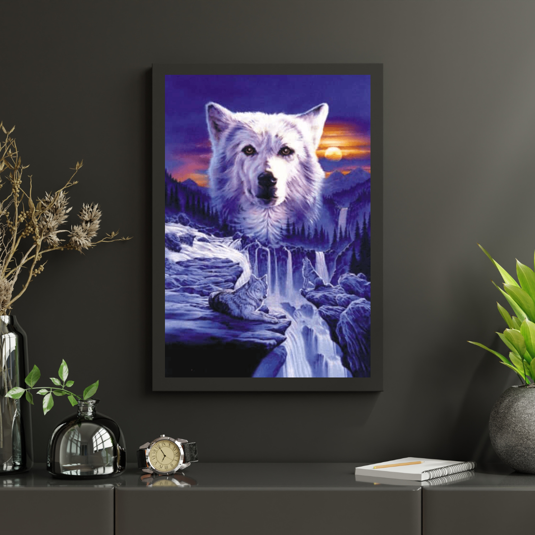 Diamantmalerei Wölfe Wasserfall - SEOS Shop ®