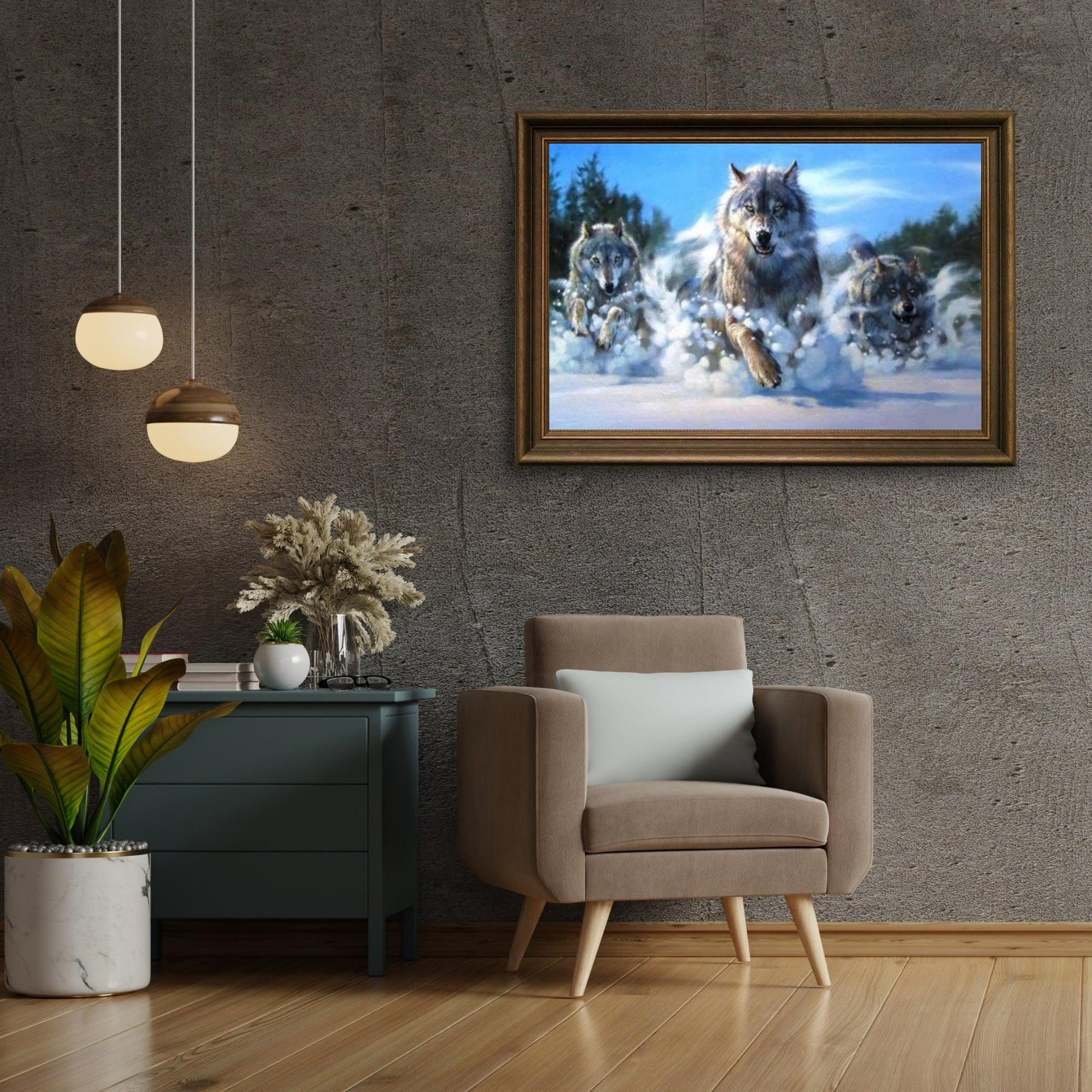 Diamantmalerei „Wölfe rennen im Schnee“ – SEOS Shop ®